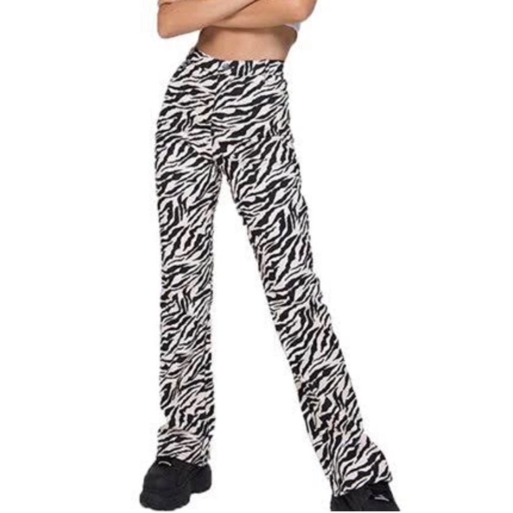 NWOT Lightweight cotton blend zebra jeans sz S